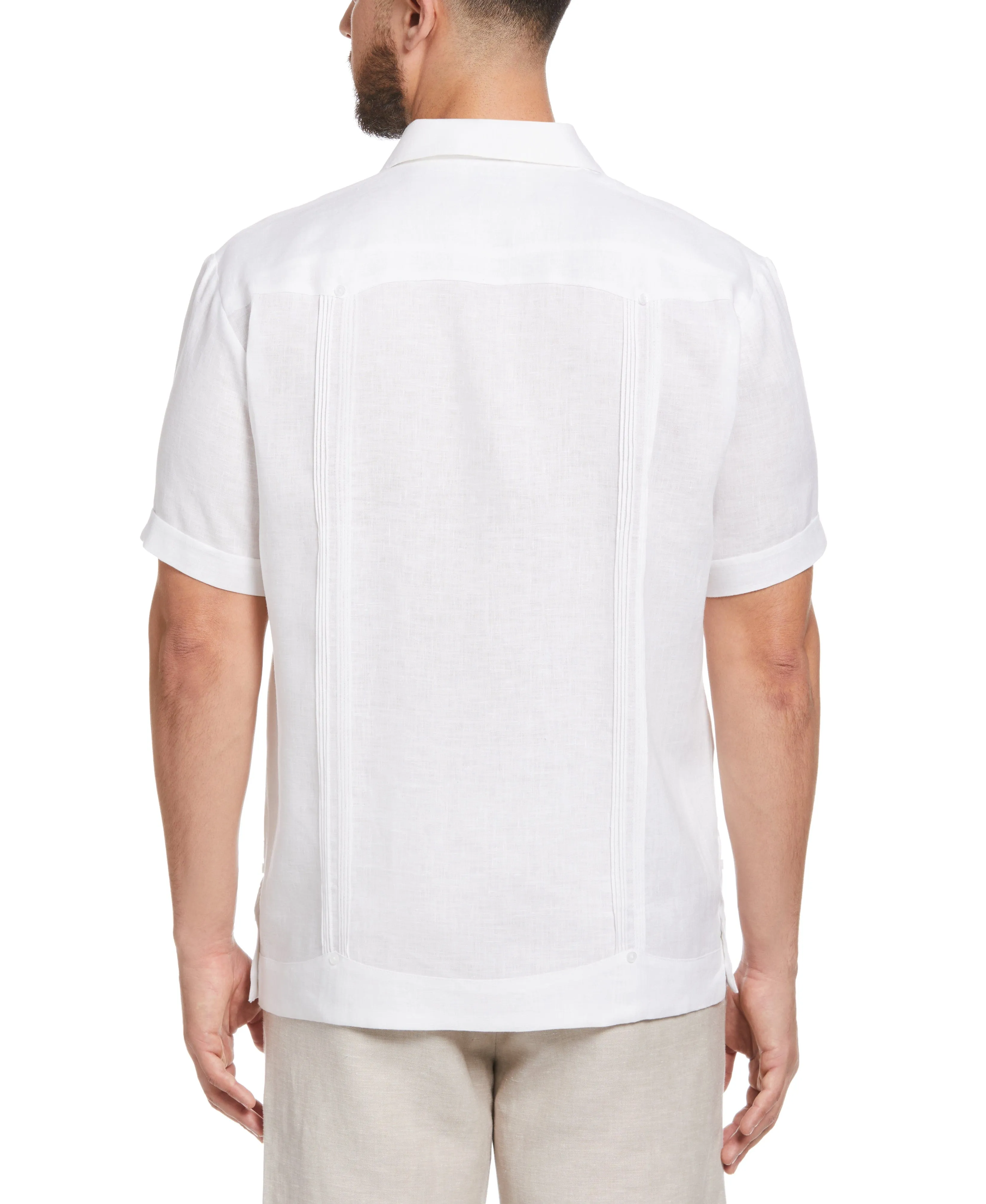 100% Linen Classic Guayabera Shirt - Short Sleeve