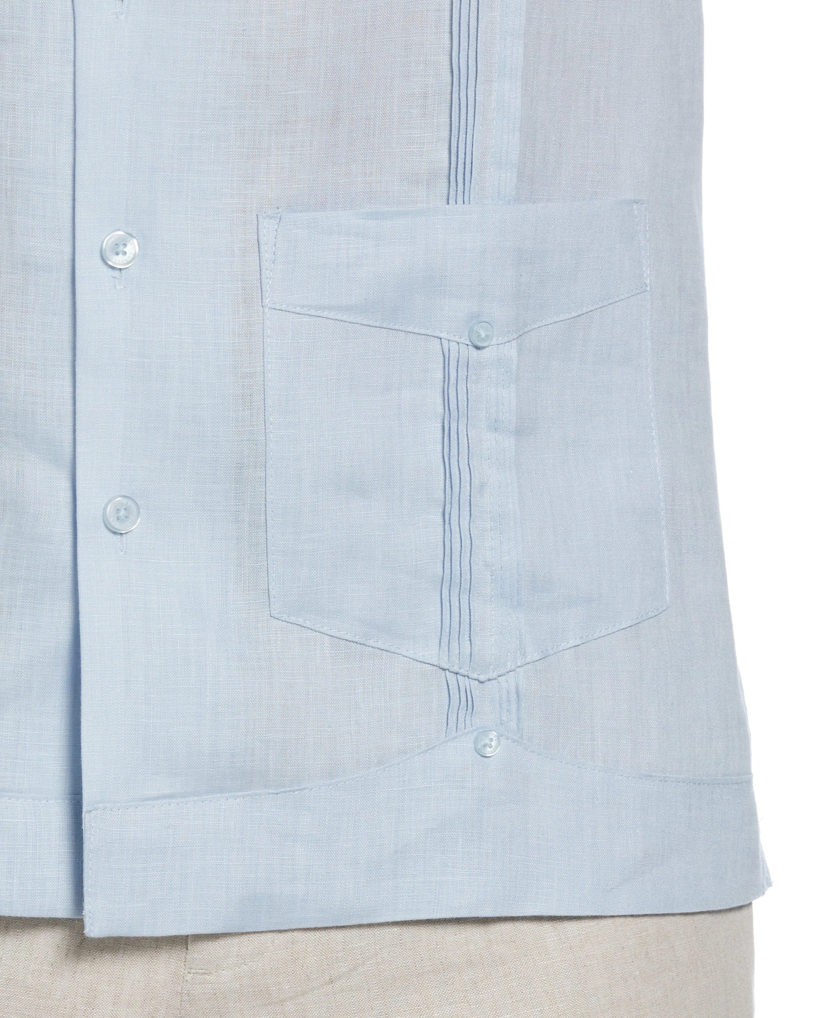 100% Linen Classic Guayabera Shirt - Short Sleeve