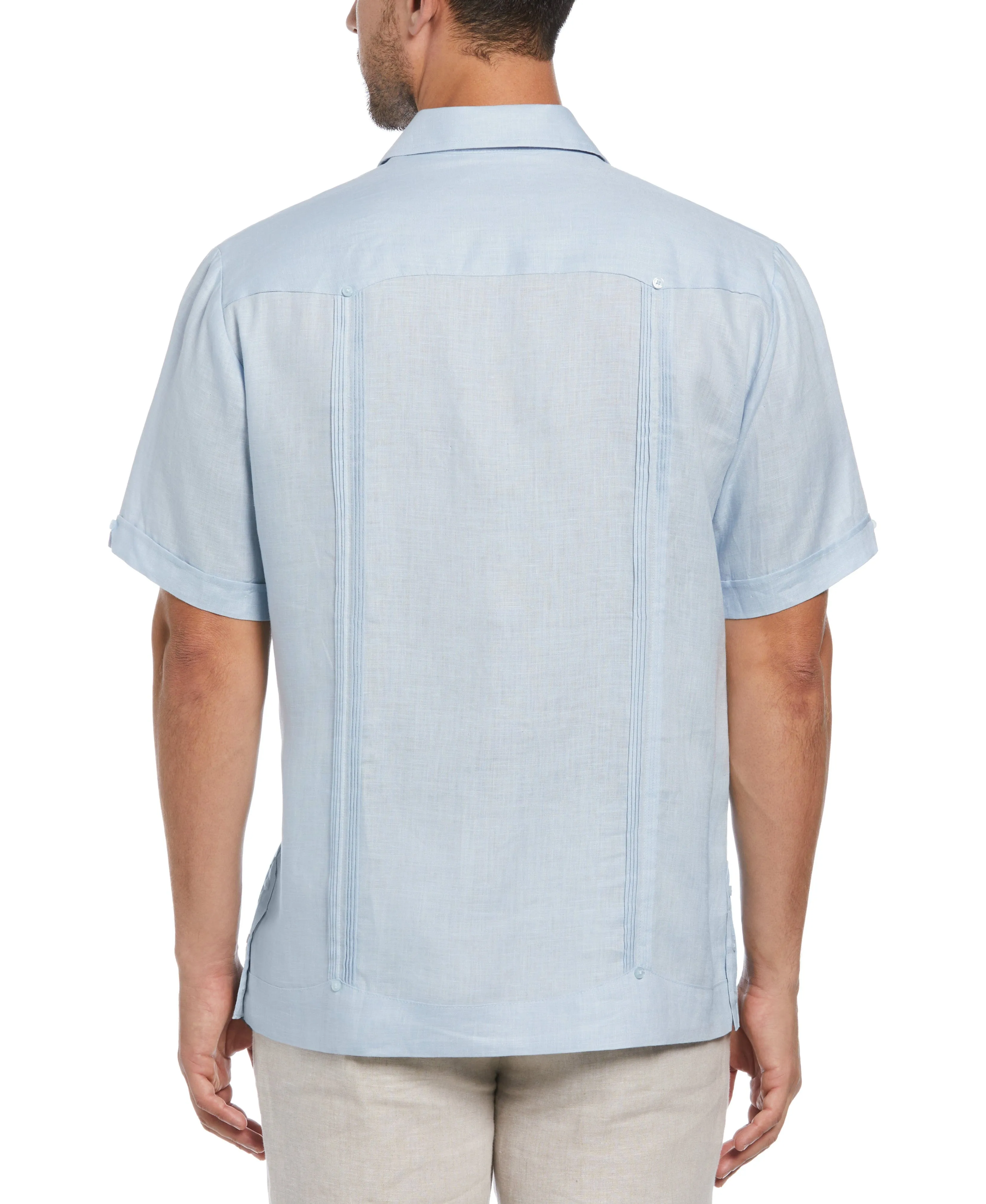 100% Linen Classic Guayabera Shirt - Short Sleeve