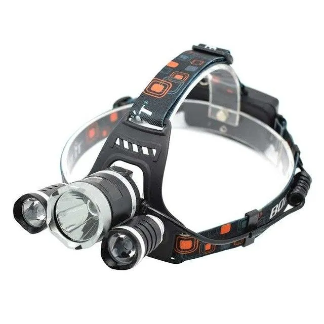 10000LM 1T6 2XPE Led Headlamp Headlight 4 Modes Head Lamp Light Torch Fishing Flashlight   2x 18650 Battery   AC/Car/USB Charger