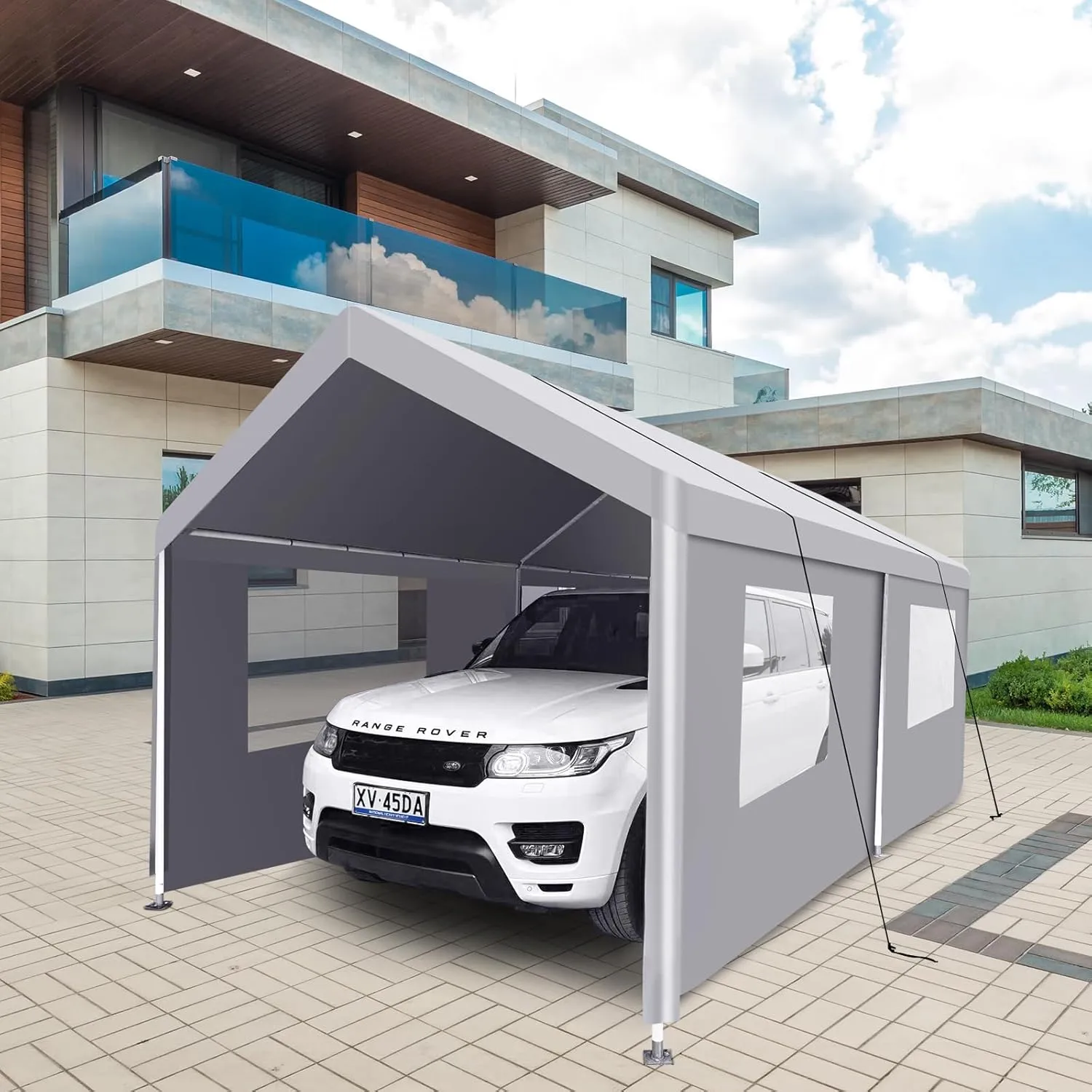 10x20 Portable Carport Garage Tent, Canopy Tent Top Garage Shelter, Car Tent Party Tent, Heavy Duty Car Shelter Cover, Waterproof Car Cover Canopy Tent for Outdoor, Garden