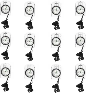 12pcs Orienteering Compass Set - Waterproof, Map Compass for Hiking, Backpacking, Camping, Kids, Travelling