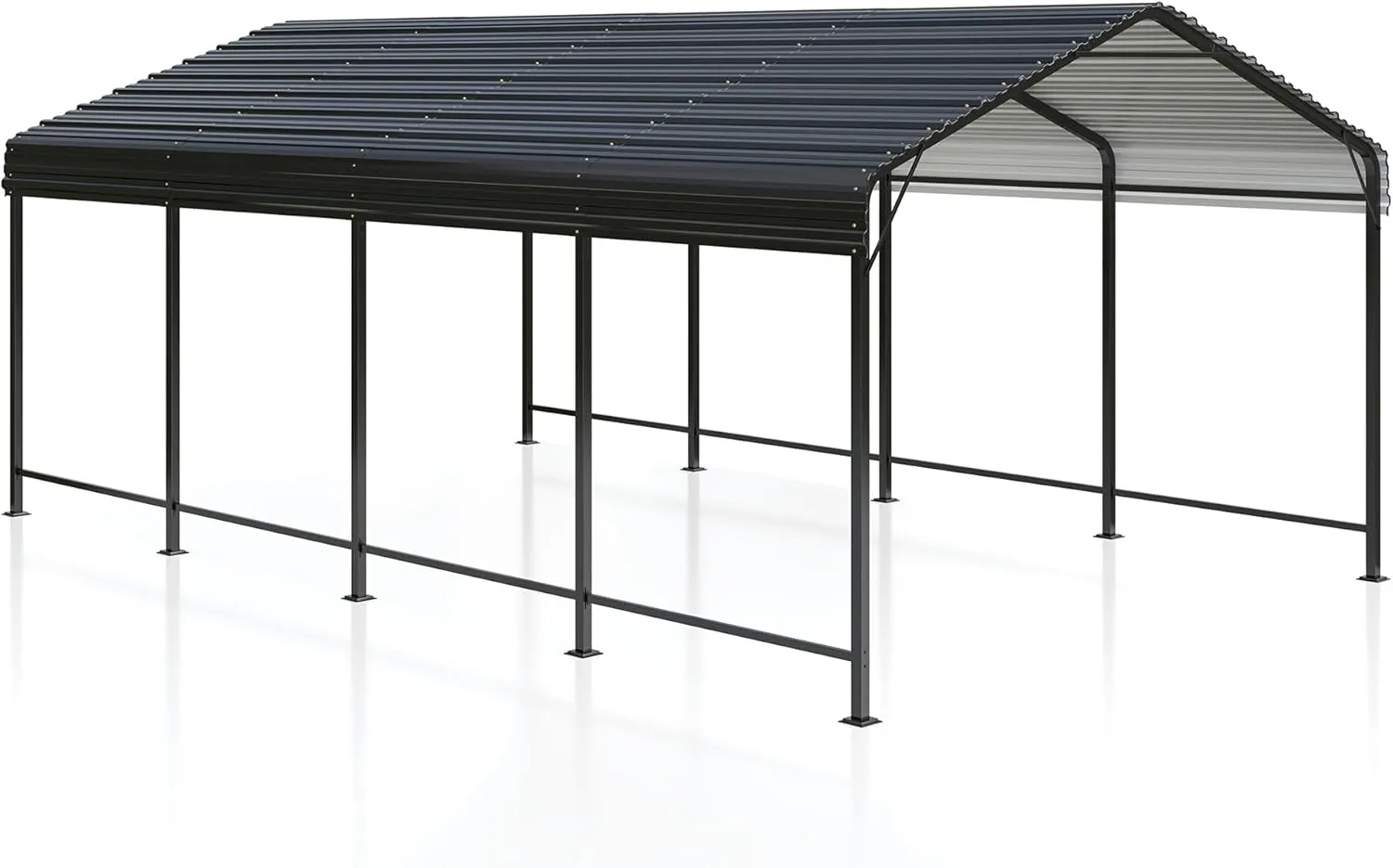 12x20 Metal Carport Carports with Enhanced Base Heavy Duty Garage Outdoor Galvanized Car Shelter for Car, Boats and Truck