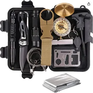 13 in 1 Survival Kit, Emergency Survival Gear and Equipment 13 in 1, Hunting, Fishing, Outdoor, Hiking/Camping Accessories, Complete Kit