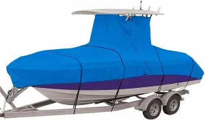 16ft-24ft Center Console T-Top Boat Cover Roof Tent 600D Waterproof Anti-UV Dust-Proof Heavy-Duty Trailerable Boat Cover Shelter(20-22FT)