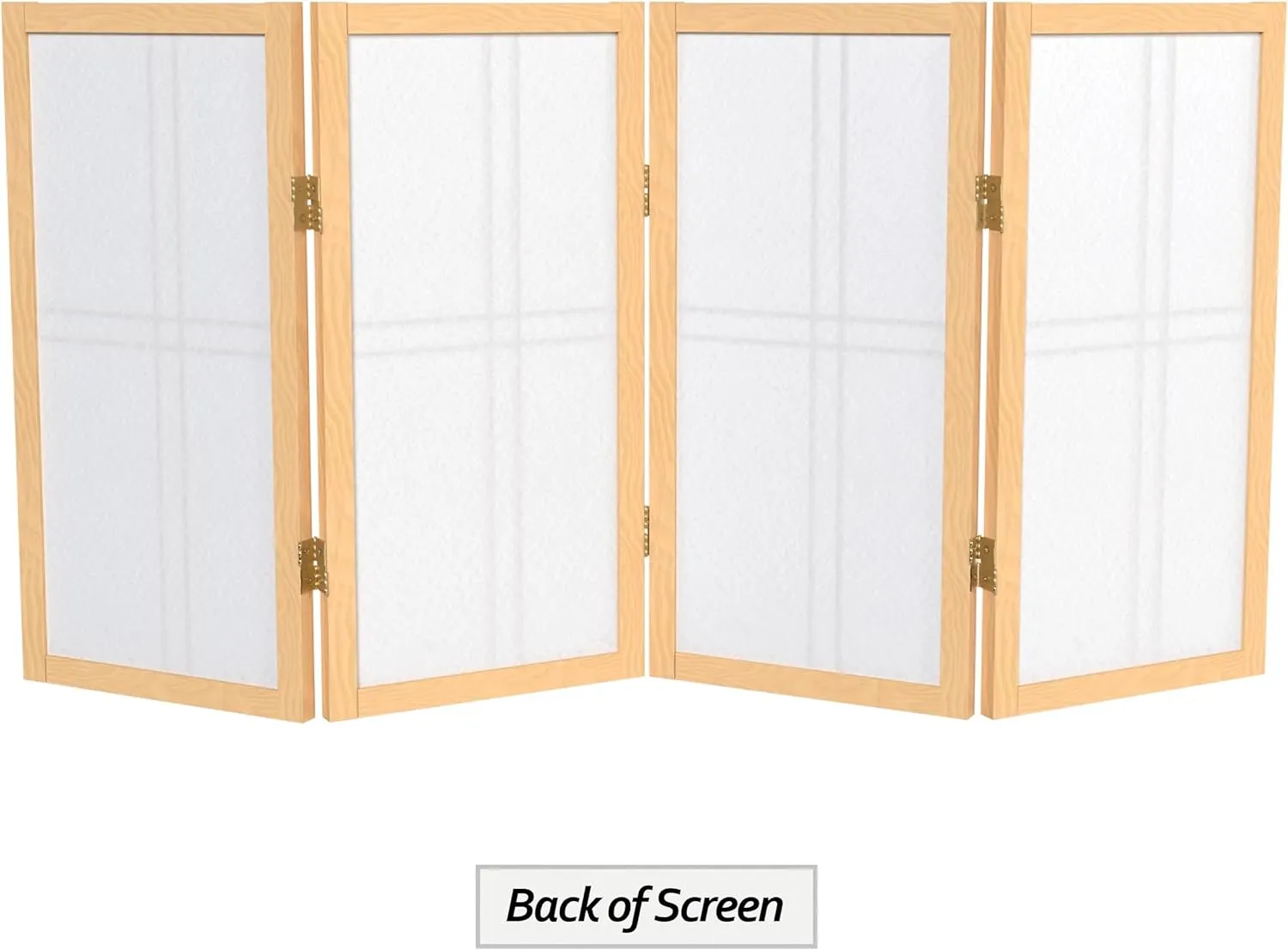 2 ft. Short Desktop Double Cross Shoji Screen - Natural - 4 Panels