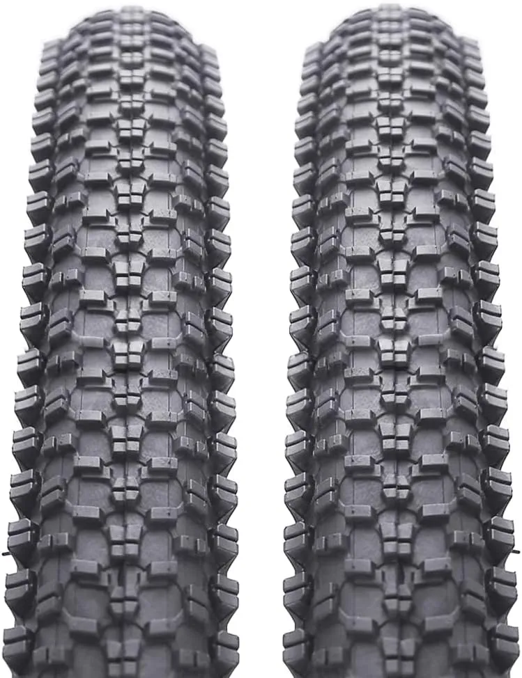 2 Pack 24"/26"x1.95" 26"x2.1" 20"x2.125" 27.5"x2.125" Inch Bike Tire Folding Bead Replacement Tire Double Packing for Mountain Bicycle Tire with or Without Tubes and Levers