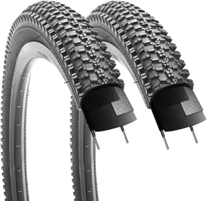 2 Pack 24"/26"x1.95" 26"x2.1" 20"x2.125" 27.5"x2.125" Inch Bike Tire Folding Bead Replacement Tire Double Packing for Mountain Bicycle Tire with or Without Tubes and Levers