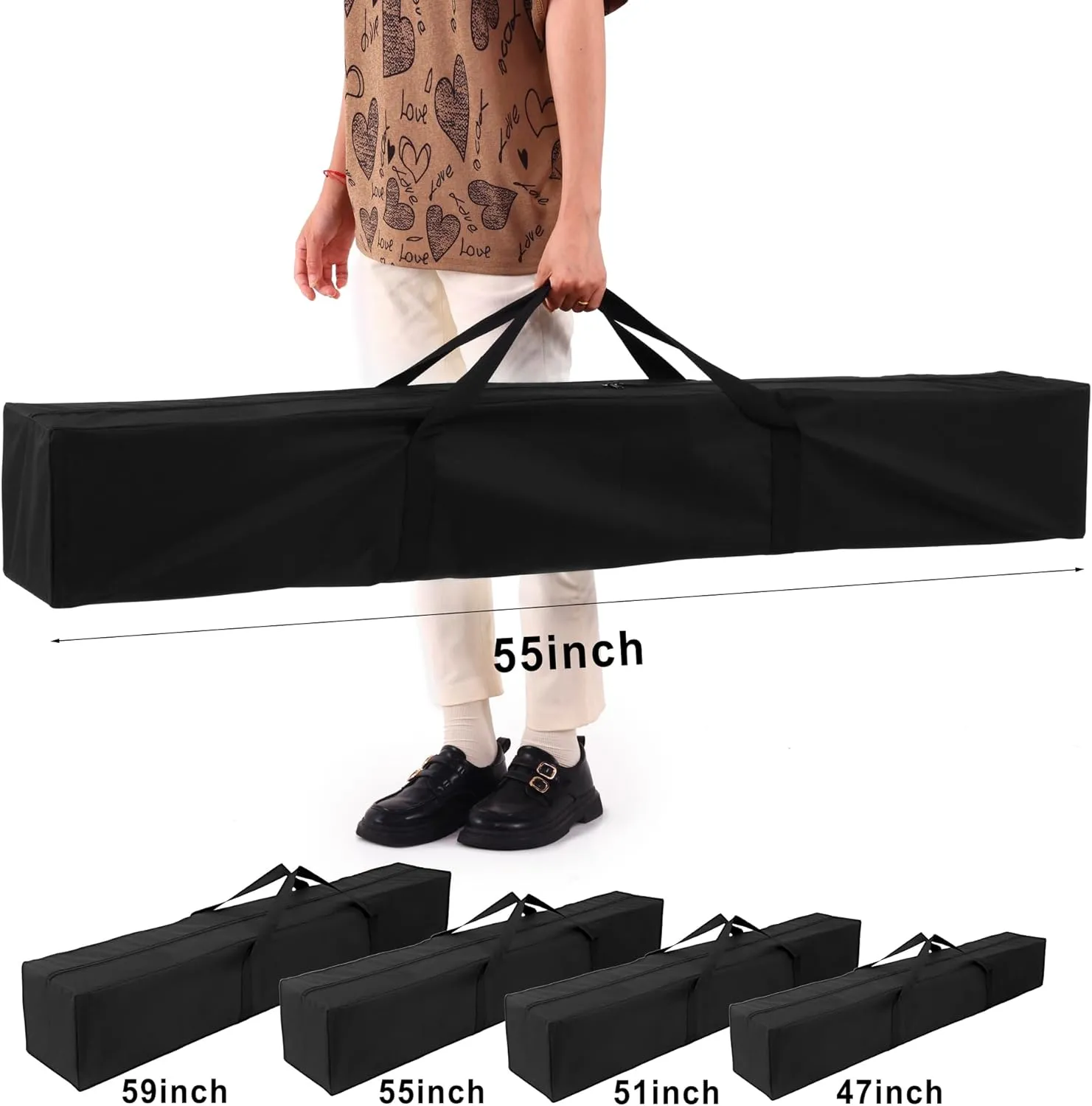 2 Pack 59 Inch Camp Chair Bag Replaement Camp Table Bag Folding Chair Bag 600D Oxford Large Space Zipper Closure with Double Handle (2, 59 * 7.8 * 7.8Inch)