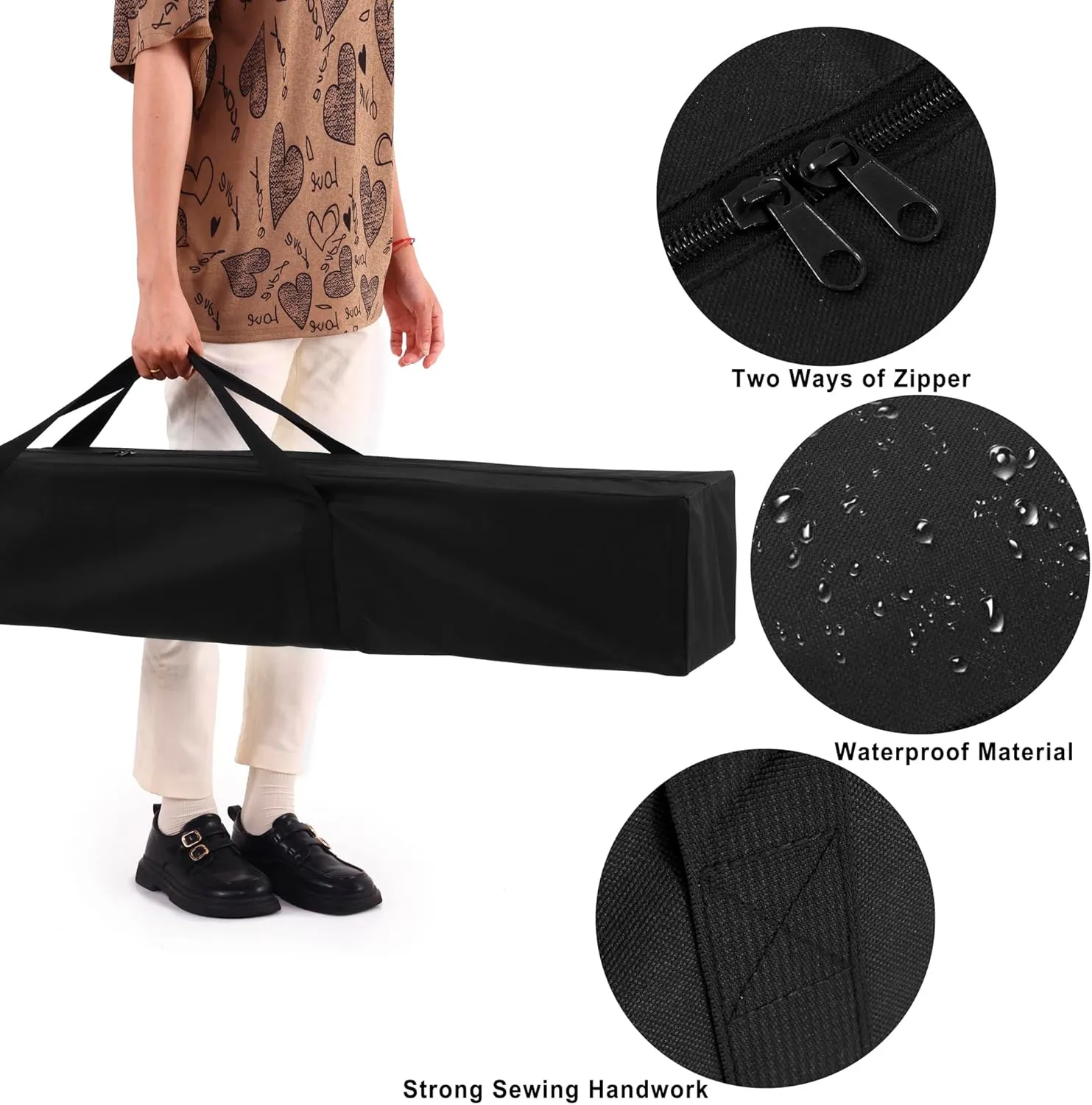2 Pack 59 Inch Camp Chair Bag Replaement Camp Table Bag Folding Chair Bag 600D Oxford Large Space Zipper Closure with Double Handle (2, 59 * 7.8 * 7.8Inch)