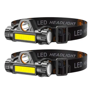 2-Pack: Waterproof Rechargeable Headlamp