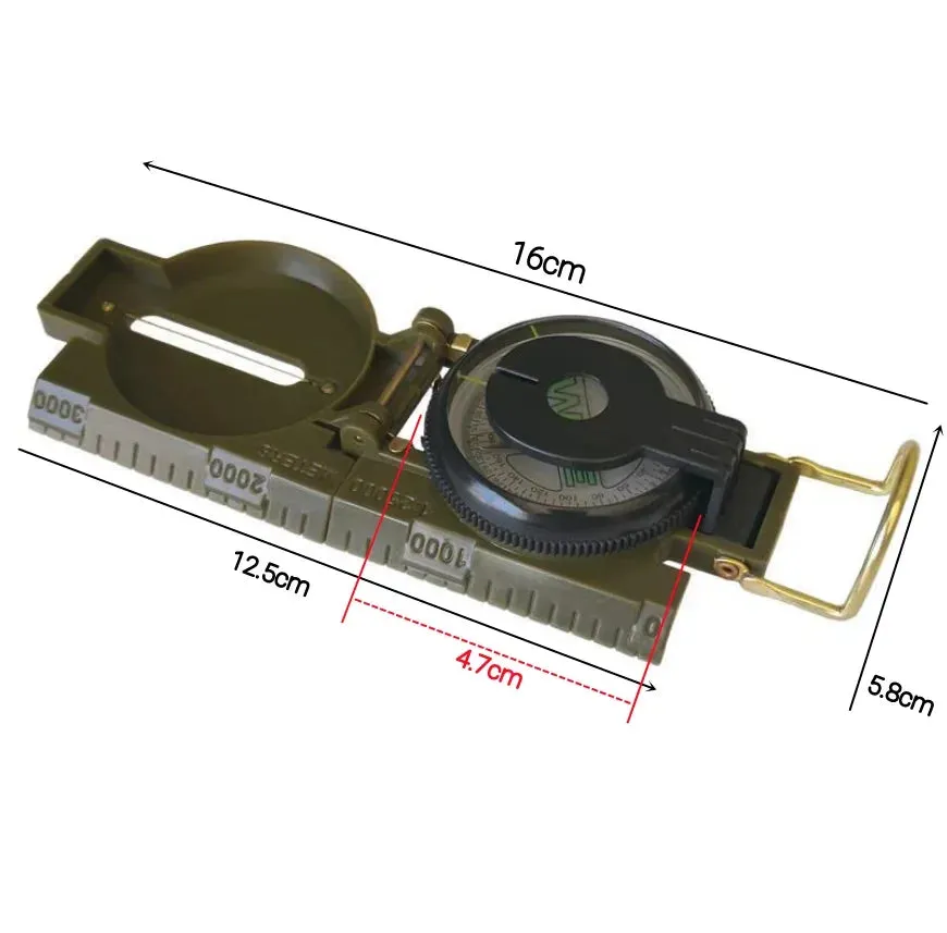 2023newPortable Compass Military Outdoor Camping Folding Compass Green Hiking Survival Trip precision Navigation Expedition tool