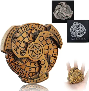 2024 Shadow Roulette Dice Spinner for DND Dice Set, 7-in-1 Dragon Metallic D&D Dice with Gift Case for Dungeons and Dragon Game, RPG Role Playing Table Game Gifts (Black Gold), sDGND202403