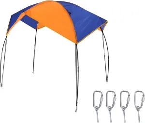 2‑4 Persons Sailboat Sun Shelter, D Shape Buckles Fishing Awning, Waterproof Boating Sun Canopy for UV protection (68351 Awning (4 people))