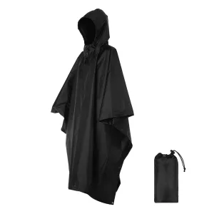 3-in-1 Waterproof Rain Poncho - Lightweight Hooded Rain Coat, Picnic Mat, Sun Shelter