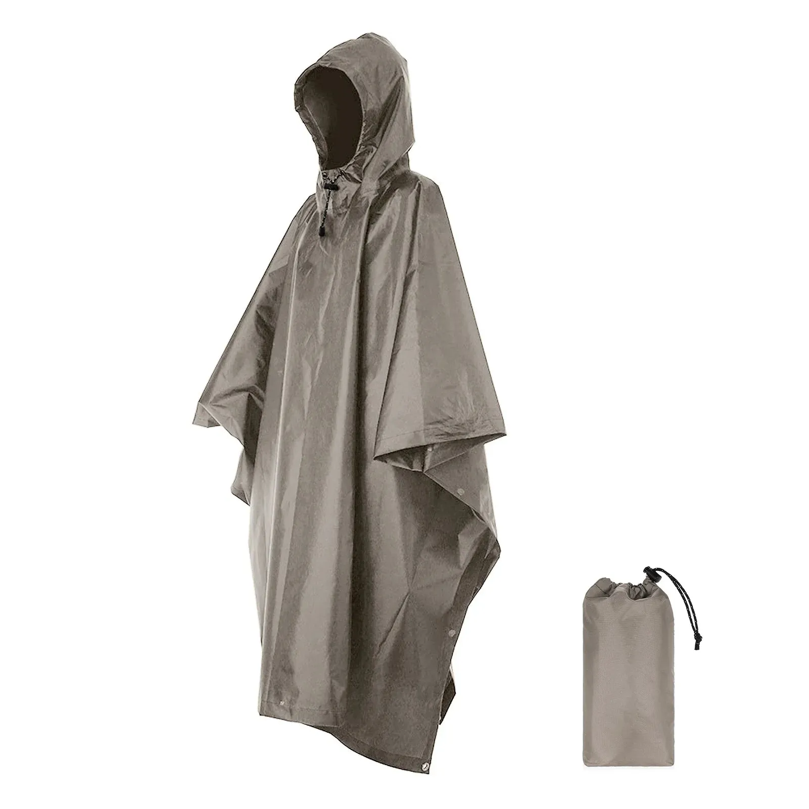 3-in-1 Waterproof Rain Poncho - Lightweight Hooded Rain Coat, Picnic Mat, Sun Shelter