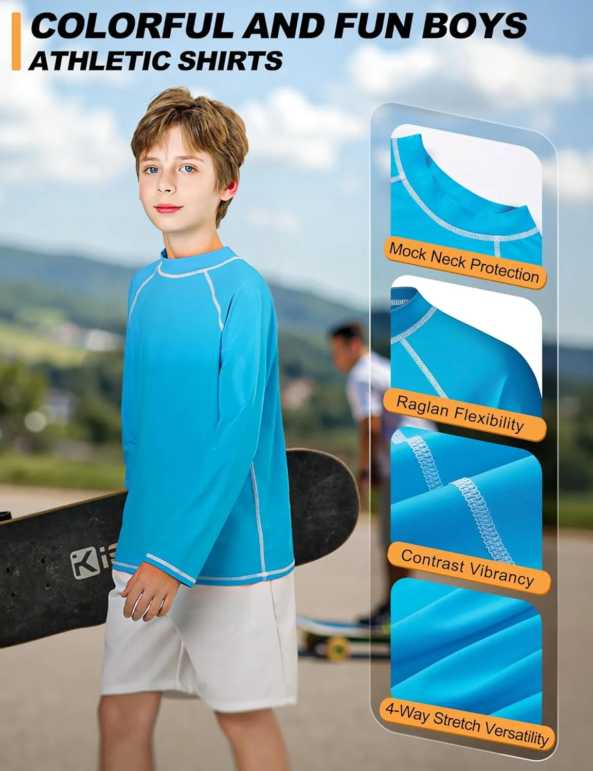 3 Pack Boys Rash Guard Swim Shirt Long Sleeve UPF 50  Sun Protection Kids Youth SPF Water Beach Swimwear Tops Quick Dry