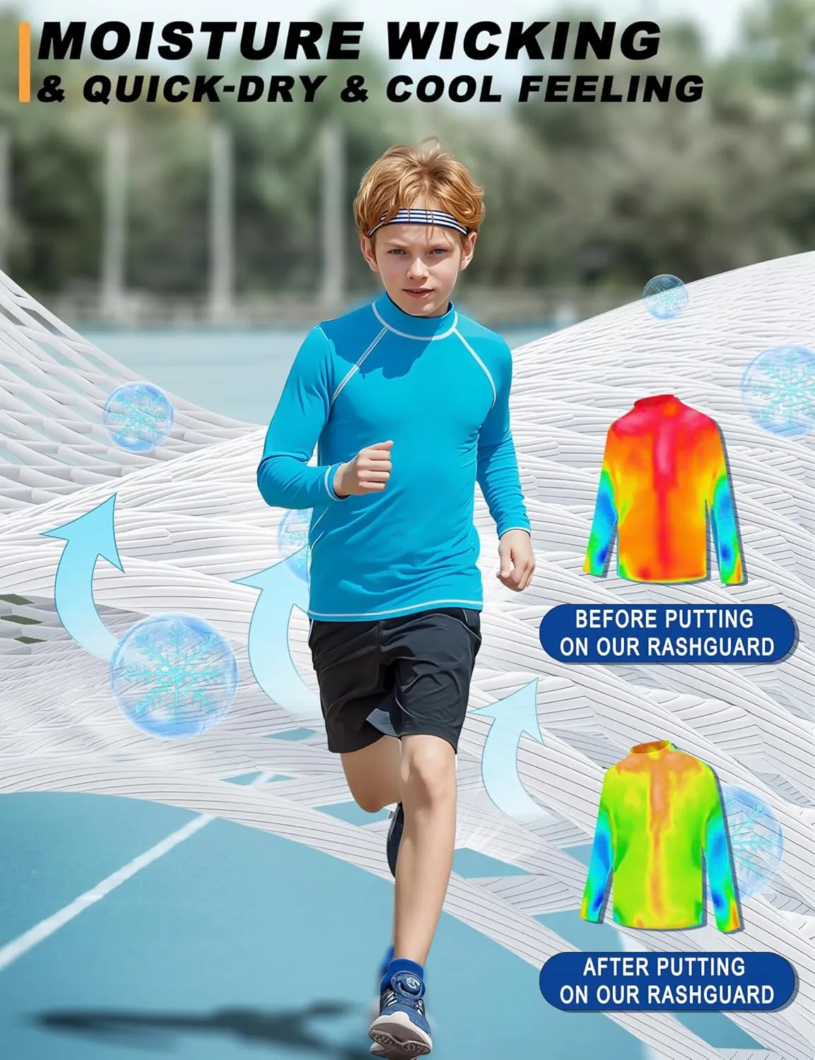 3 Pack Boys Rash Guard Swim Shirt Long Sleeve UPF 50  Sun Protection Kids Youth SPF Water Beach Swimwear Tops Quick Dry