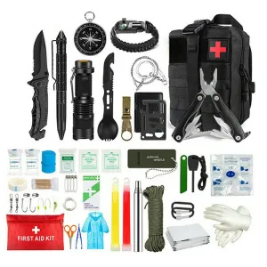 39in1 Tactical Emergency Survival Kit Outdoor Hiking Camping SOS Tool Equipment