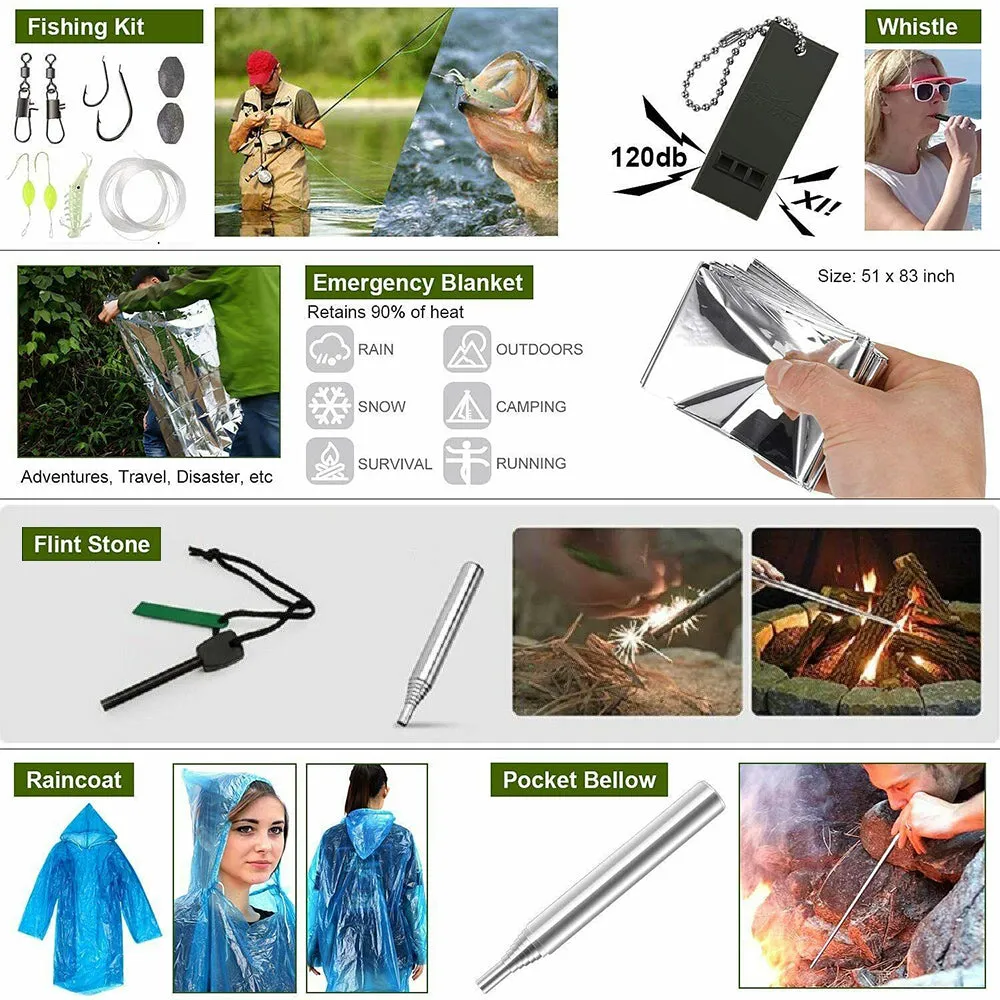 39in1 Tactical Emergency Survival Kit Outdoor Hiking Camping SOS Tool Equipment