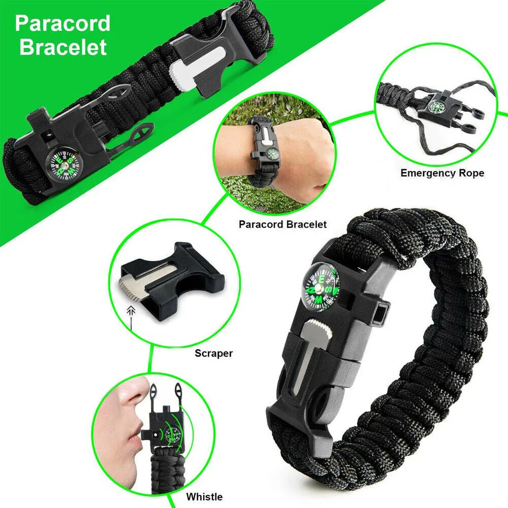 39in1 Tactical Emergency Survival Kit Outdoor Hiking Camping SOS Tool Equipment