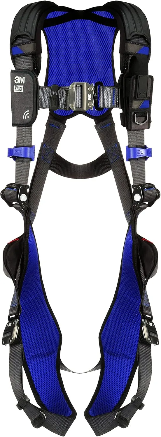 3M 1113010 DBI-SALA ExoFit X300 Comfort Vest Safety Harness Fall Protection, OSHA, ANSI, General Industry, Aluminum Back D-Ring, Auto-Locking Quick Connect Leg and Chest Straps, X-Large