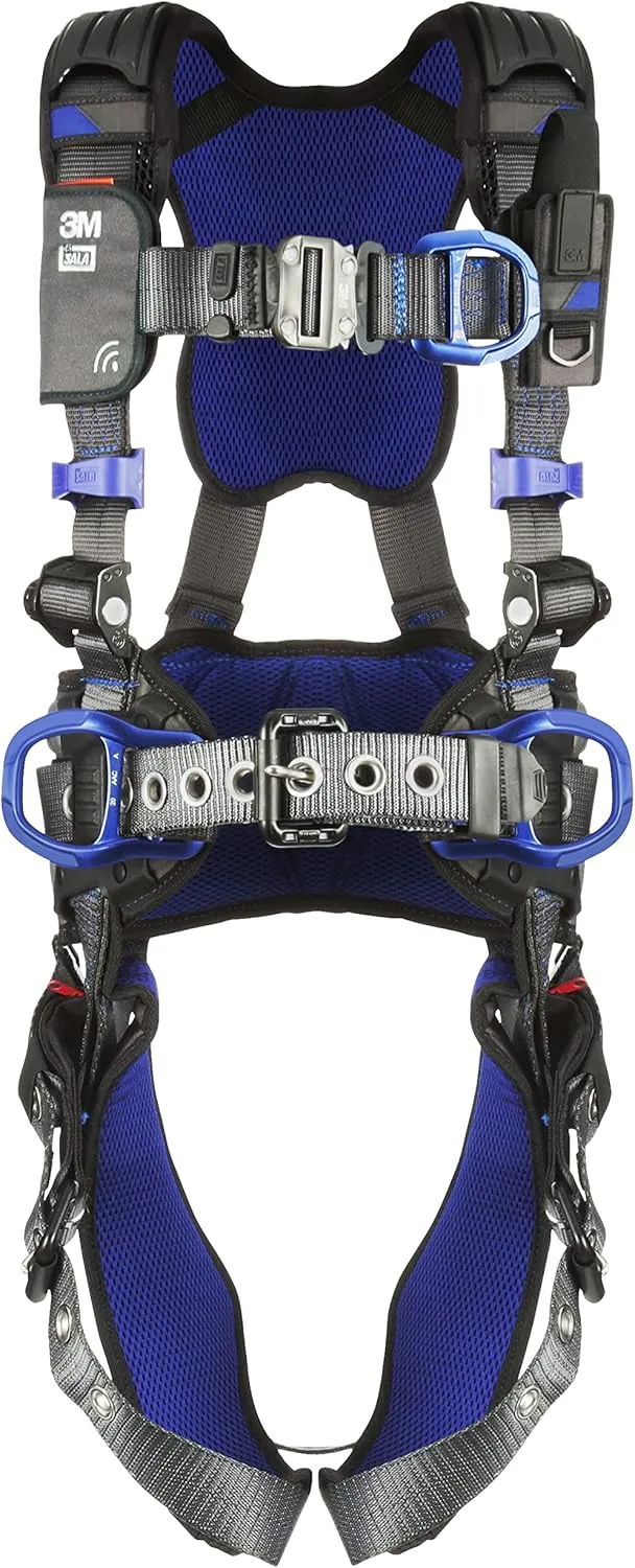 3M 1140188 DBI-SALA ExoFit X300 Comfort Construction Climbing Positioning Safety Harness Fall Protection, Back, Front, Hip D-Rings, Auto-Locking Quick Connect Chest Buckle, Tongue Leg Buckle, Medium