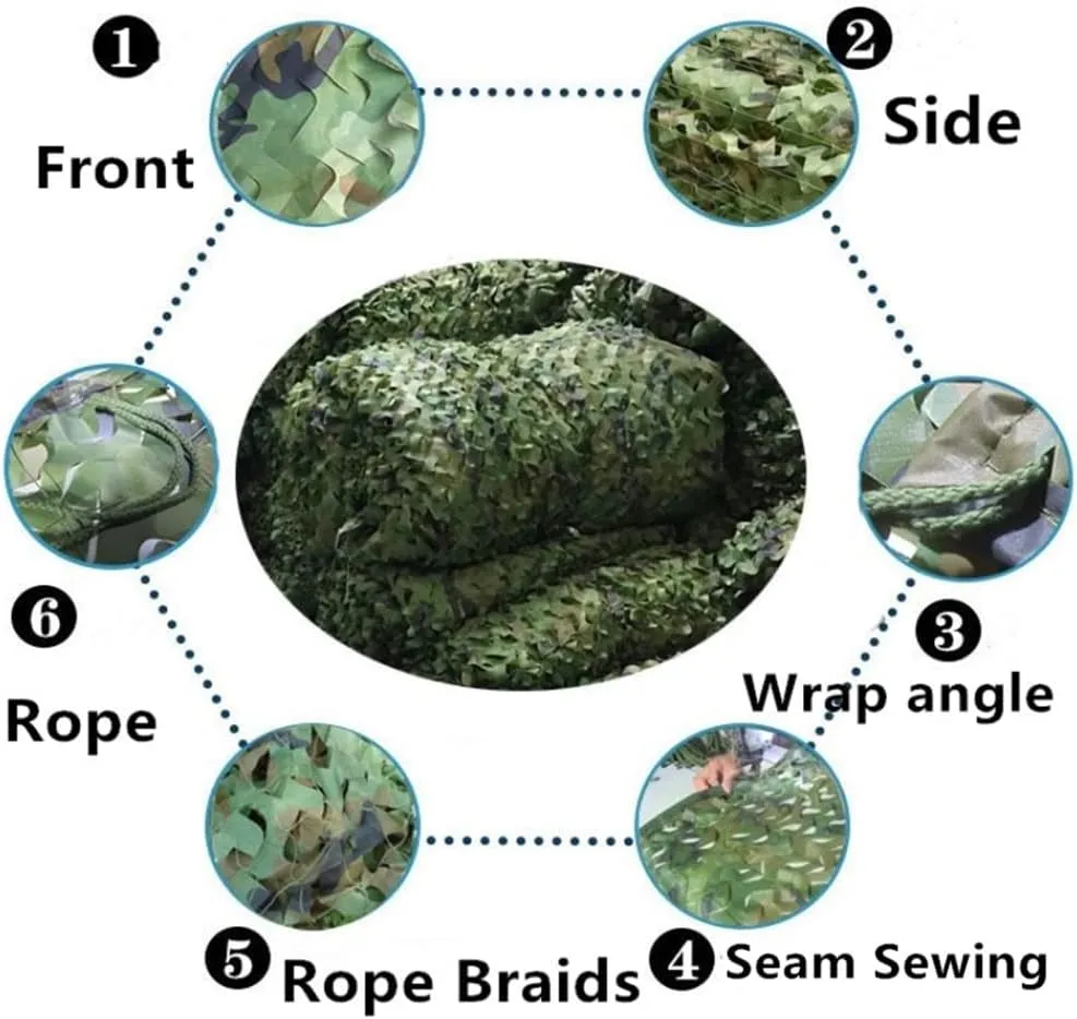 4x6m 3x5m Military Camouflage Net Camo Netting Army Nets Shade Mesh Hunting Garden Car Outdoor Camping Sun Shelter Tent 4x6m CamouflageGreen