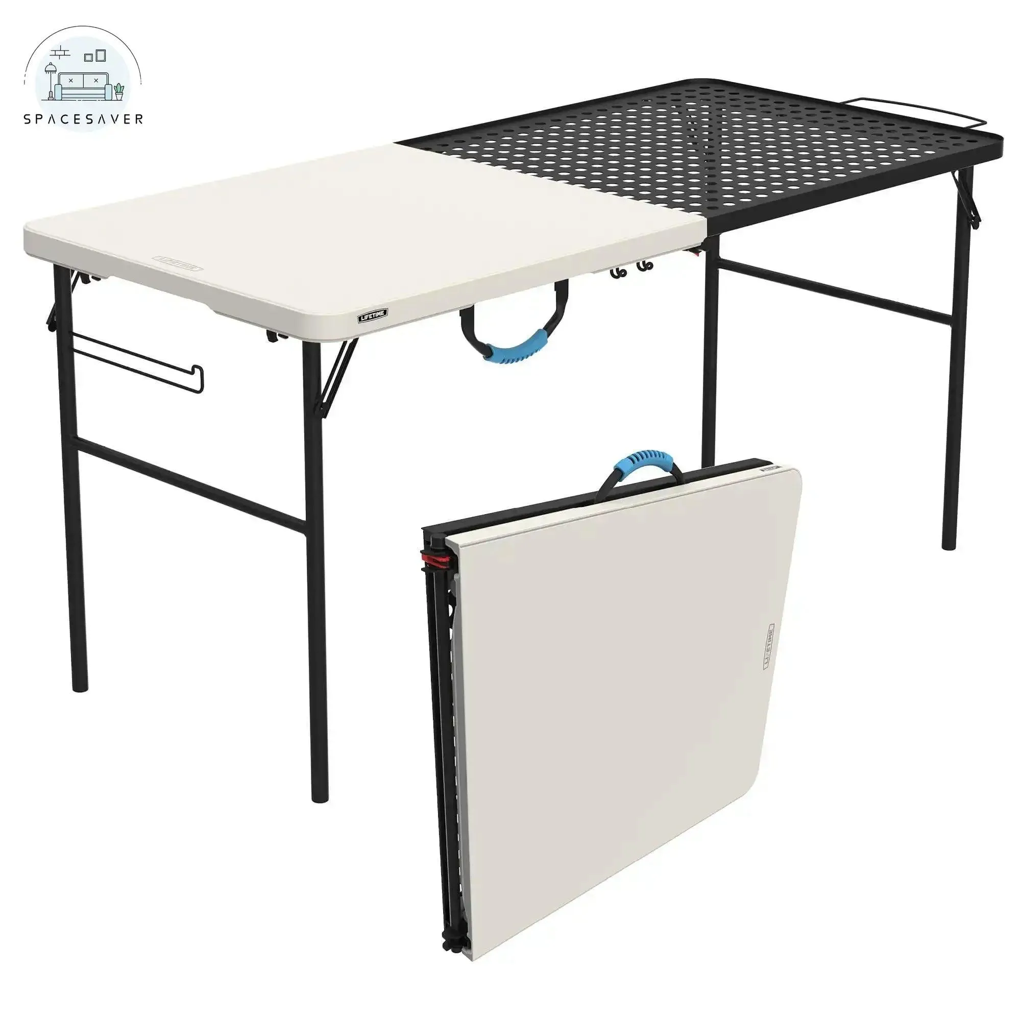 5-Foot Fold-in-Half Camping Table | Indoor/Outdoor Multi-Purpose Table, Pumice