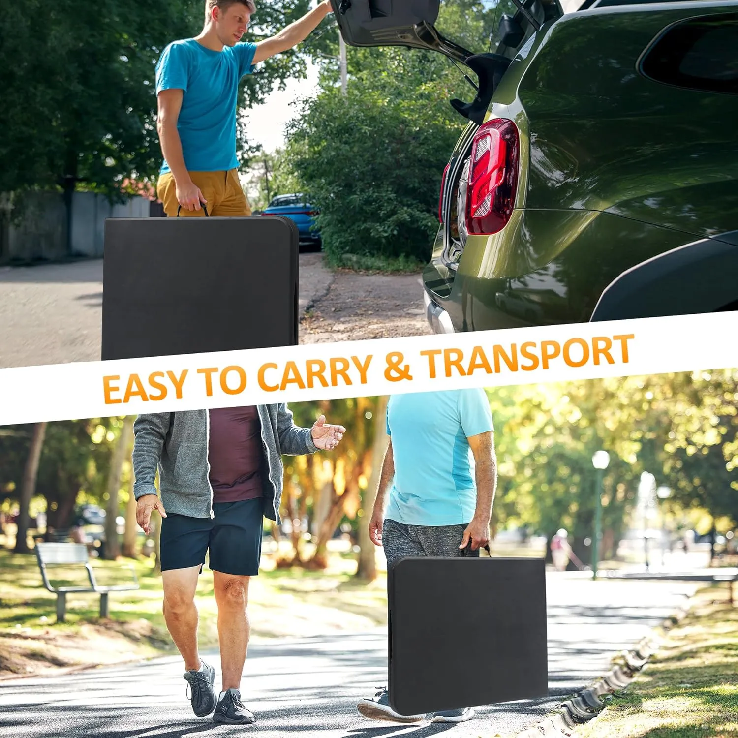 5FT Folding Table Heavy Duty Foldable Table Lightweight Plastic Table with Reinforced Legs for Indoor Outdoor Use Perfect Portable Tables Folding for Parties, BBQs, Weddings, Camping Black