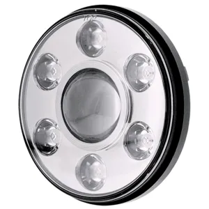 7inch LED HEADLIGHT 9-36V HIGH/LOW BEAM CHROME FASCIA