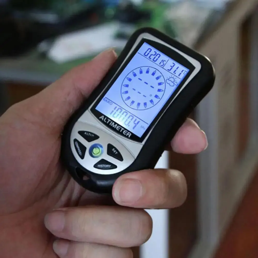 8-in-1 Hiking Altimeter with Compass - Outdoor Fishing Handheld Tool