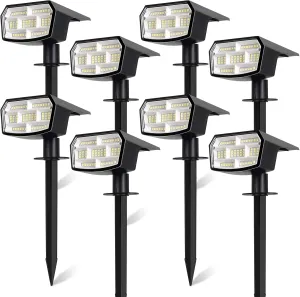 8-Pack Solar Spot Lights Outdoor, 59 LED Solar Lights Outdoor Waterproof, Outdoor Solar Lights for Yard with 3 Lighting Modes, Landscape Spotlights for Garden Pathway Driveway Walkway