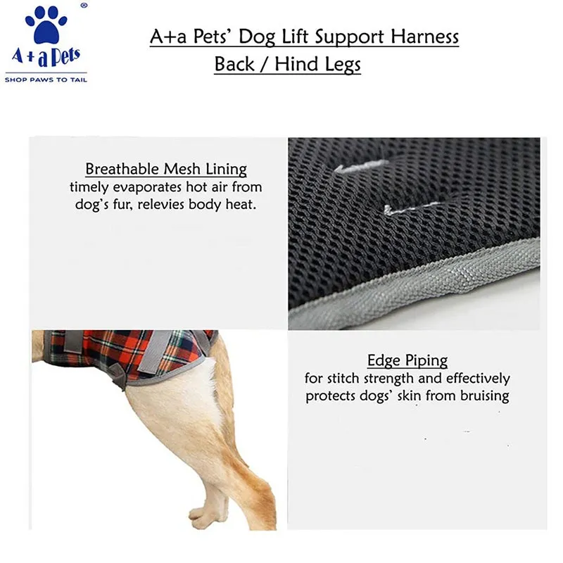 A a Pets' Multi Function Everyday Vest Harness with Front Leg Lift Support