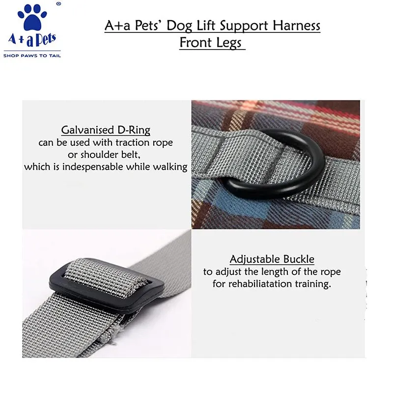 A a Pets' Multi Function Everyday Vest Harness with Front Leg Lift Support