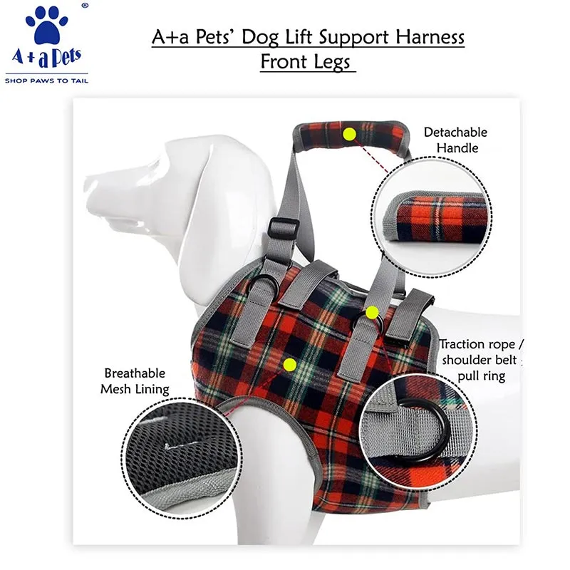 A a Pets' Multi Function Everyday Vest Harness with Front Leg Lift Support