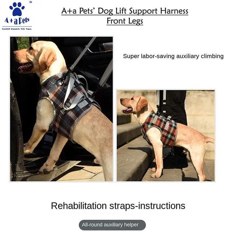 A a Pets' Multi Function Everyday Vest Harness with Front Leg Lift Support