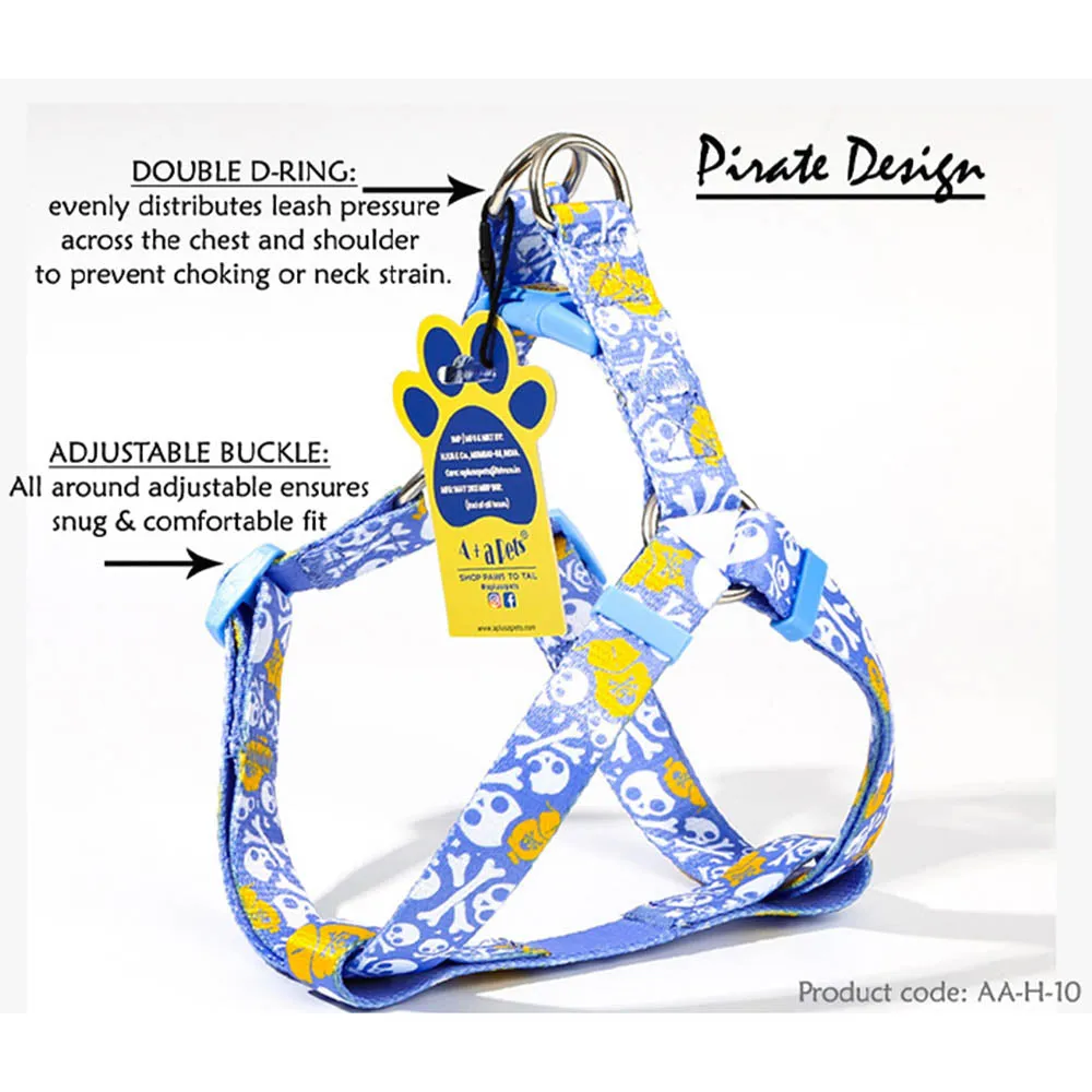 A a Pets' Step-in Harness for Dogs & Cats Pirate Design