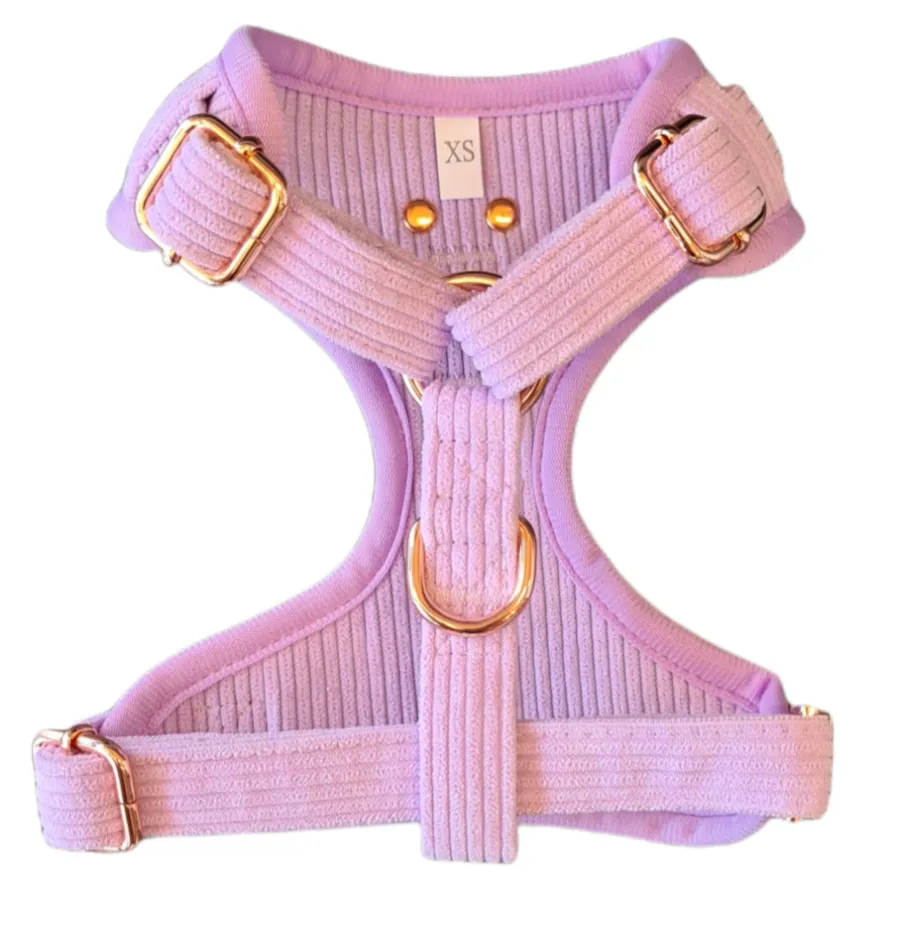Adjustable Dog Harness LUXE| Lilac Corduroy