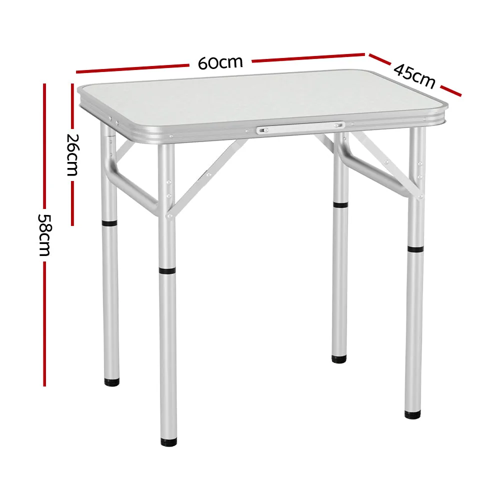 Adjustable Lightweight Folding Camping Table 60CM with Portable Outdoor Picnic Desk
