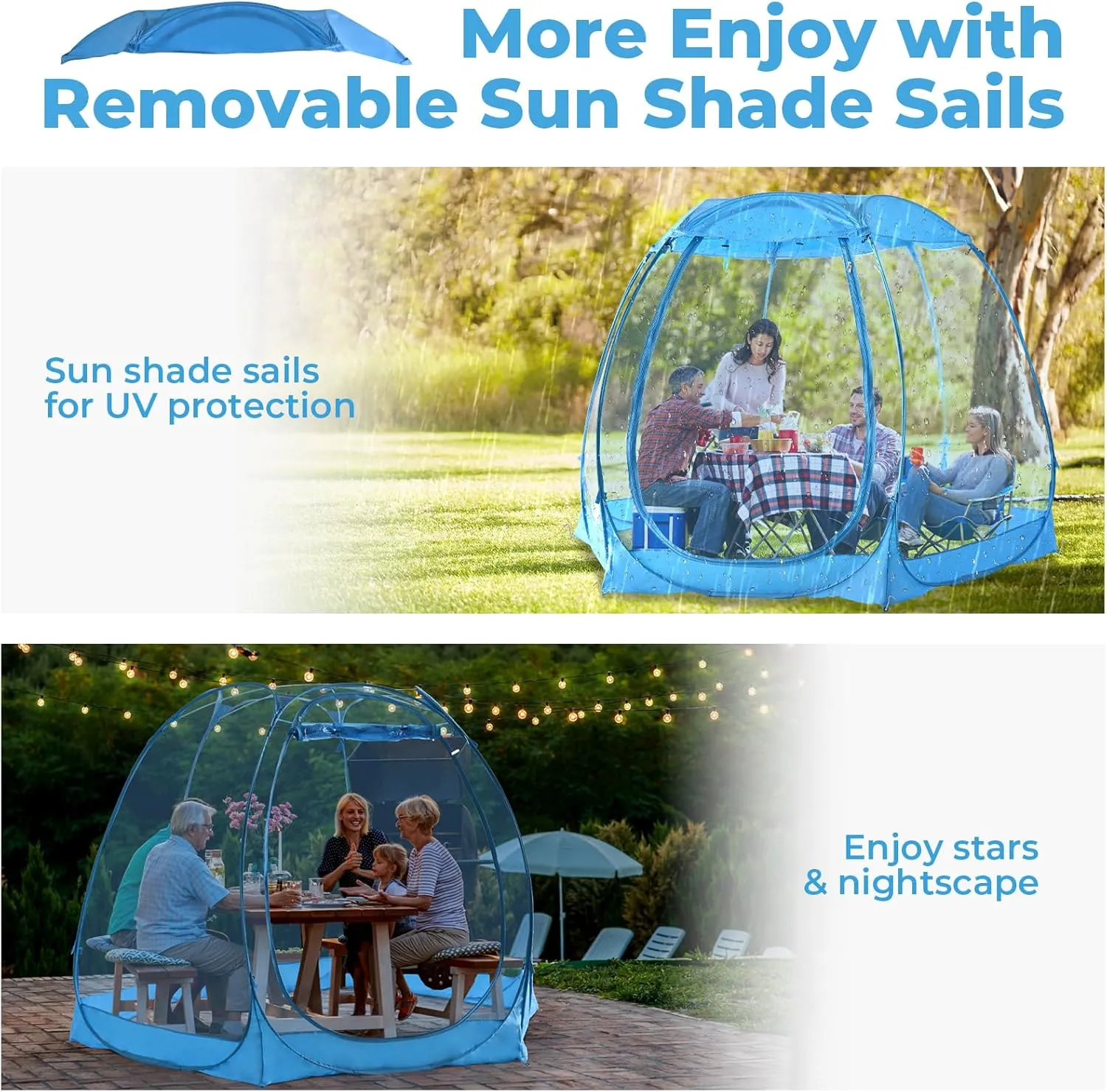 All Weather Proof Pod,Outdoor Weather Tent Sports Pod,540°View Bubble,Pop Up Screen House with Carry Bag,Screen Room for Sport Event,Camping,Fishing,Cheering