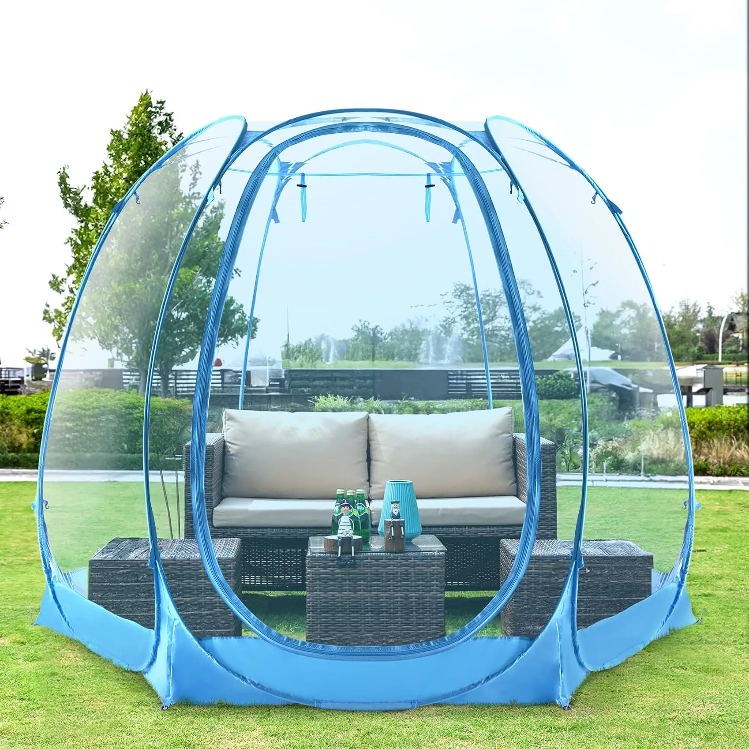 All Weather Proof Pod,Outdoor Weather Tent Sports Pod,540°View Bubble,Pop Up Screen House with Carry Bag,Screen Room for Sport Event,Camping,Fishing,Cheering