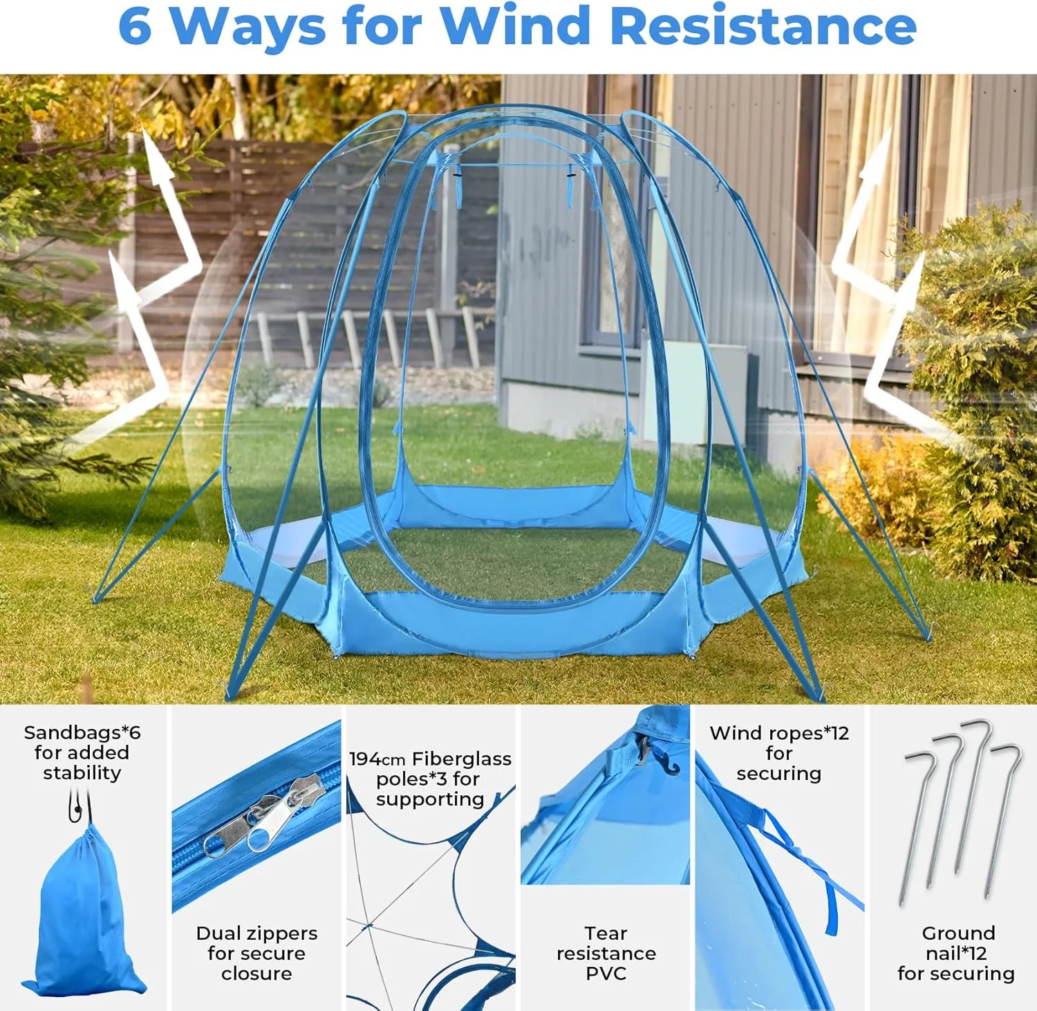 All Weather Proof Pod,Outdoor Weather Tent Sports Pod,540°View Bubble,Pop Up Screen House with Carry Bag,Screen Room for Sport Event,Camping,Fishing,Cheering