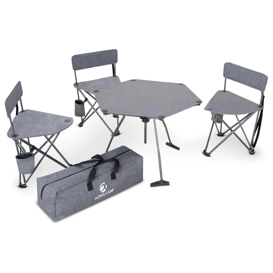 Alpha Camp Portable Folding Camping Chair & Table Set