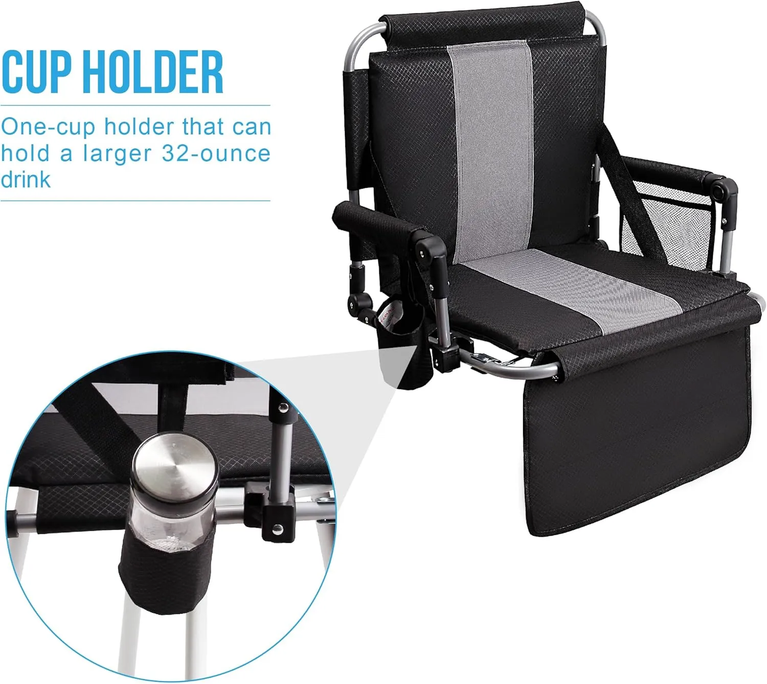 ALPHA CAMP Stadium Seat Chair for Bleachers with Back & Arm Rest