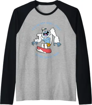 Alpine Valley Ohio Yeti Snowboarding Tubing Snow Sledding Raglan Baseball Tee