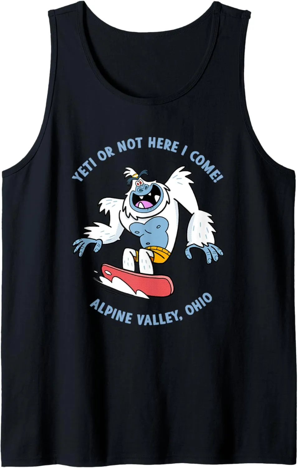 Alpine Valley Ohio Yeti Snowboarding Tubing Snow Sledding Tank Top