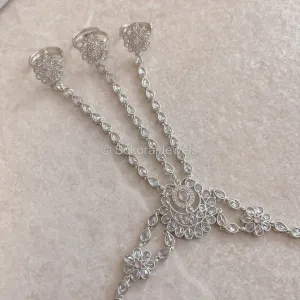 Amreen Silver Hand Harness - Light Pink