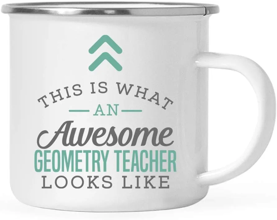 Andaz Press 11oz. Stainless Steel Campfire Coffee Mug Gift, This is What an Awesome Geometry Teacher Looks Like, 1-Pack, Birthday Gift Ideas Coworker Him Her, Includes Gift Box