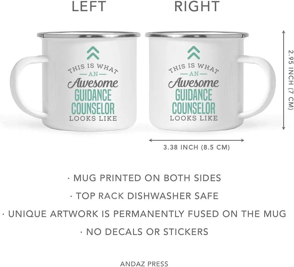 Andaz Press 11oz. Stainless Steel Campfire Coffee Mug Gift, This is What an Awesome Guidance Counselor Looks Like, 1-Pack, Birthday Gift Ideas Coworker Him Her, Includes Gift Box